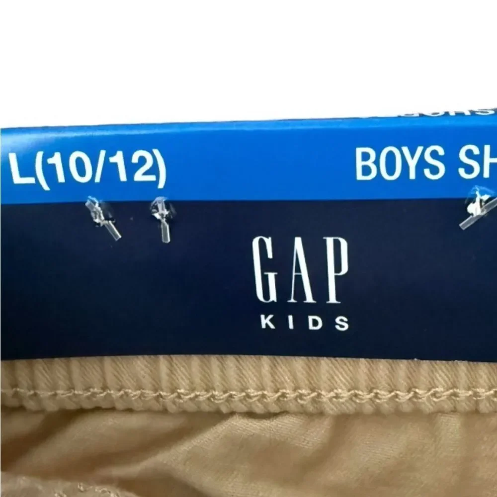 ⁠Gap Kids Boys Mojave Desert Beige Khaki Pull On Twill Chino Shorts NWT 10/12⁠